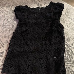 Zara black ruffled tank, size small